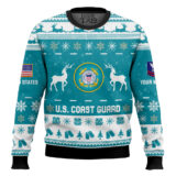 Hooktab US Coast Guard This Christmas R.E.D - Custom Name And Rank Ugly Sweater