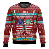 Hooktab US Coast Guard This Is My Pride Flag - Custom Name And Rank Ugly Sweater