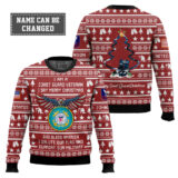 Hooktab US Coast Guard Veteran Merry Christmas - Custom Name And Rank Ugly Sweater