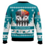 Hooktab US Coast Guard You'll Never Walk Alone - Custom Name and Rank Ugly Sweater