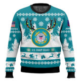 Hooktab US Coast Guard You'll Never Walk Alone - Custom Name and Rank Ugly Sweater