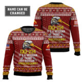 Hooktab US Marine Corps DD-214 It's A Veteran Thing You Wouldn't Understand - Custom Name And Rank Ugly Sweater