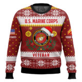 Hooktab US Marine Corps Don't Judge What You Don't Understand - Custom Name And Rank Ugly Sweater