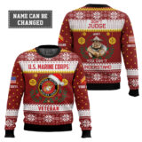 Hooktab US Marine Corps Don't Judge What You Don't Understand - Custom Name And Rank Ugly Sweater