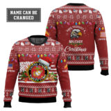 Hooktab US Marine Corps Have Yourself A Military Christmas - Custom Name And Rank Ugly Sweater