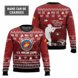 Hooktab US Marine Corps I Served My Country - Custom Name, Rank And Years Of Service Ugly Sweater