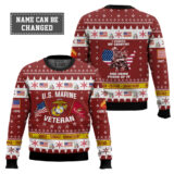 Hooktab US Marine Corps I Served My Country And Damn Proud Of It - Custom Name, Rank And Years Of Service Ugly Sweater