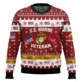 Hooktab US Marine Corps I Served My Country And Damn Proud Of It - Custom Name, Rank And Years Of Service Ugly Sweater