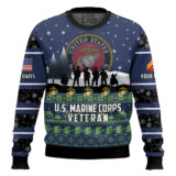 Hooktab US Marine Corps I Walked The Walk - Custom Name And Rank Ugly Sweater