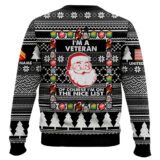 Hooktab US Marine Corps I'm A Veteran, Of Course I'm On The Nice List - Custom Name And Rank Ugly Sweater