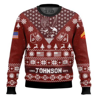 Hooktab US Marine Corps I'm Veteran Not A Sucker Or A Loser - Custom Name, Rank And Year Of Service Ugly Sweater