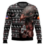 Hooktab US Marine Corps Liberty Eagle I Served My Country - Custom Name And Rank Ugly Sweater