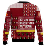 Hooktab US Marine Corps Merry Christmas Veterans - Custom Name And Rank Ugly Sweater