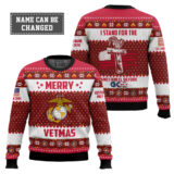 Hooktab US Marine Corps Merry Vetmas - Custom Name And Years Of Service Ugly Sweater