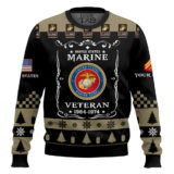 Hooktab US Marine Corps Once I Took a Solemn Oath - Custom Name And Rank Ugly Sweater