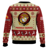 Hooktab US Marine Corps Proudly Served - Custom Name And Rank Ugly Sweater