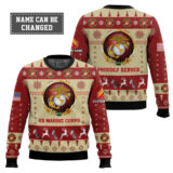 Hooktab US Marine Corps Proudly Served - Custom Name And Rank Ugly Sweater