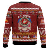 Hooktab US Marine Corps Proudly Served Veteran - Custom Name, Rank And Years Of Service Ugly Sweater