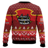 Hooktab US Marine Corps Santa's Favorite Veteran - Custom Name And Rank Ugly Sweater