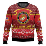 Hooktab US Marine Corps Santa's Favorite Veteran - Custom Name And Rank Ugly Sweater