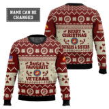 Hooktab US Marine Corps Santa's Favourite Veterans - Custom Name And Rank Ugly Sweater