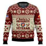 Hooktab US Marine Corps Santa's Favourite Veterans - Custom Name And Rank Ugly Sweater