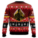 Hooktab US Marine Corps Strong And Brave - Custom Name And Rank Ugly Sweater