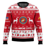 Hooktab US Marine Corps This Christmas R.E.D - Custom Name And Rank Ugly Sweater
