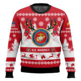 Hooktab US Marine Corps You'll Never Walk Alone - Custom Name and Rank Ugly Sweater