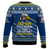 Hooktab US Navy DD-214 It's A Veteran Thing You Wouldn't Understand - Custom Name And Rank Ugly Sweater