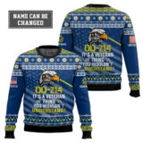 Hooktab US Navy DD-214 It's A Veteran Thing You Wouldn't Understand - Custom Name And Rank Ugly Sweater