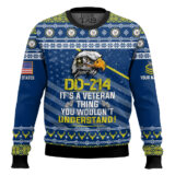 Hooktab US Navy DD-214 It's A Veteran Thing You Wouldn't Understand - Custom Name And Rank Ugly Sweater