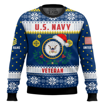 Hooktab US Navy Don't Judge What You Don't Understand - Custom Name And Rank Ugly Sweater
