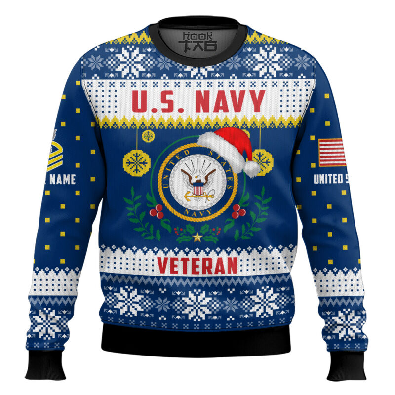 Hooktab US Navy Don't Judge What You Don't Understand - Custom Name And Rank Ugly Sweater