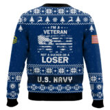 Hooktab US Navy, E 5 Gold I'm Veteran Not A Sucker Or A Loser - Custom Name, Rank And Year Of Service Ugly Sweater