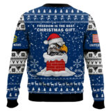 Hooktab US Navy Freedom Is The Best Gift - Custom Name And Rank Ugly Sweater