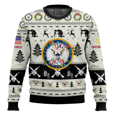 Hooktab US Navy Honor the Fallen! - Custom Name And Rank Ugly Sweater