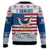 Hooktab US Navy I Served - Custom Name, Rank And Years Of Service Ugly Sweater