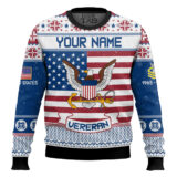 Hooktab US Navy I Served - Custom Name, Rank And Years Of Service Ugly Sweater
