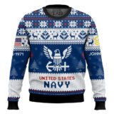 Hooktab US Navy I Served My Country What Did You Do - Custom Name, Rank And Years Of Service Ugly Sweater