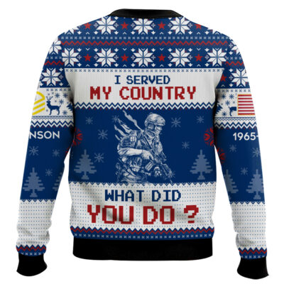 Hooktab US Navy I Served My Country What Did You Do – Custom Name, Rank And Years Of Service Ugly Sweater