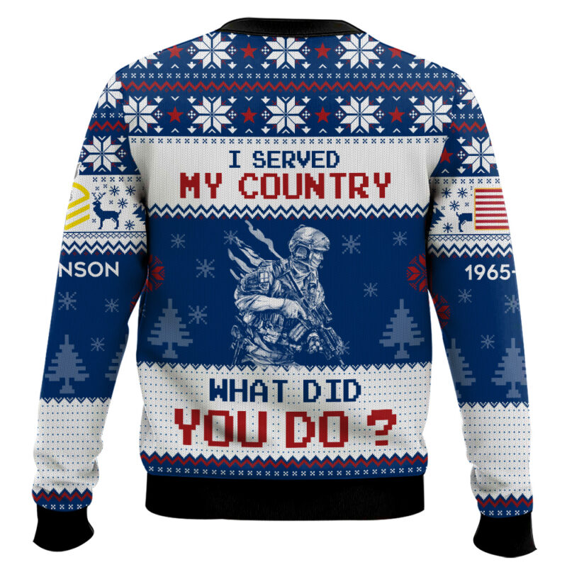 Hooktab US Navy I Served My Country What Did You Do - Custom Name, Rank And Years Of Service Ugly Sweater Hooktab US Navy I Served My Country What Did You Do - Custom Name, Rank And Years Of Service Ugly Sweater