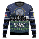 Hooktab US Navy I Walked The Walk - Custom Name And Rank Ugly Sweater