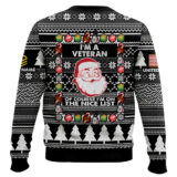 Hooktab US Navy I'm A Veteran, Of Course I'm On The Nice List - Custom Name And Rank Ugly Sweater