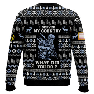 Hooktab US Navy Liberty Eagle I Served My Country – Custom Name And Rank Ugly Sweater