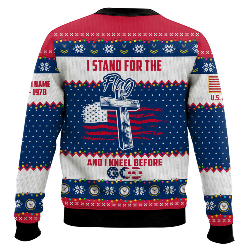 Hooktab US Navy Merry Vetmas - Custom Name And Years Of Service Ugly Sweater Hooktab US Navy Merry Vetmas - Custom Name And Years Of Service Ugly Sweater