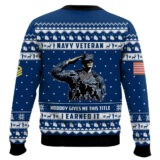Hooktab US Navy Nobody Gives Me This Title I Earned It - Custom Name, Rank And Years Of Service Ugly Sweater