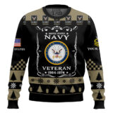 Hooktab US Navy Once I Took a Solemn Oath - Custom Name And Rank Ugly Sweater