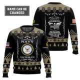 Hooktab US Navy Once I Took a Solemn Oath - Custom Name And Rank Ugly Sweater