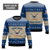 Hooktab US Navy Proud Motto - Custom Name, Rank And Years Of Service Ugly Sweater
